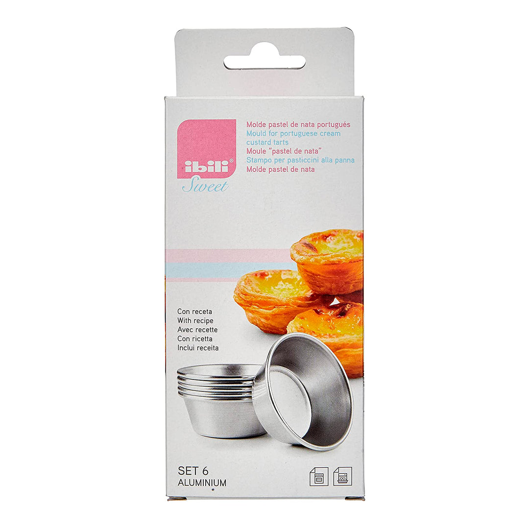  IBILI Sweet - Set de 6 Moldes de Repostería para Pastel de Nata Portugués