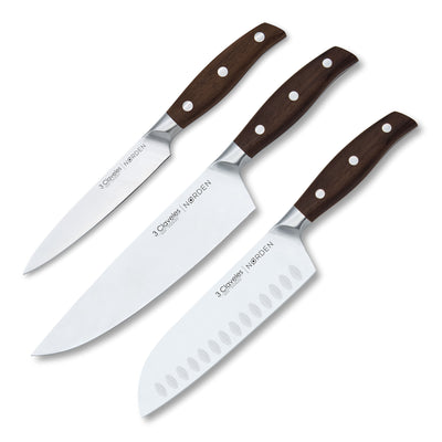  ARCOS Juego de cuchillos de cocina de 6 piezas con bloque. 5  cuchillos de chef y 1 tijeras de acero inoxidable y mango ergonómico de  polipropileno para cortar carne, pescado y