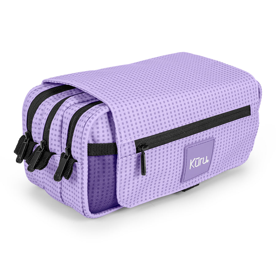 Grafoplás Kūru - Estuche Portatodo Triple con Solapa para Material Escolar. Lavanda