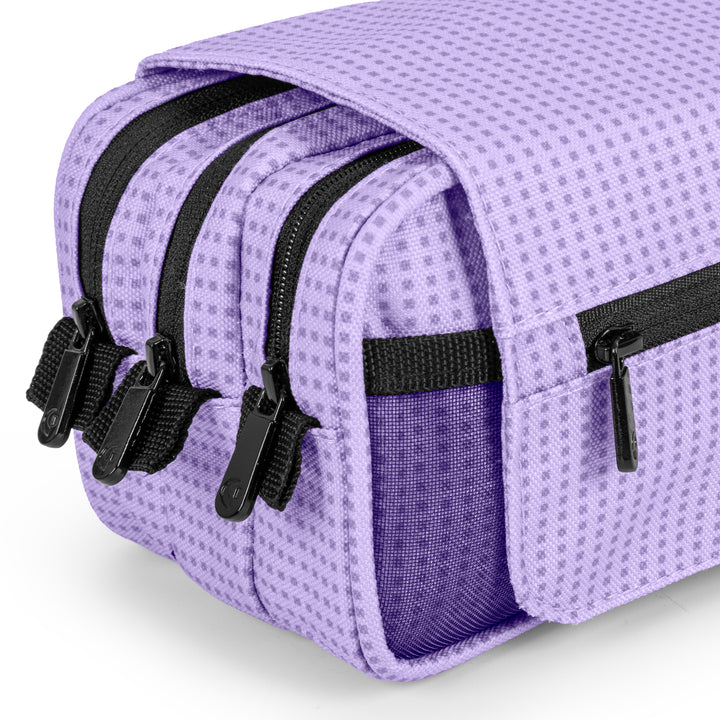 Grafoplás Kūru - Estuche Portatodo Triple con Solapa para Material Escolar. Lavanda