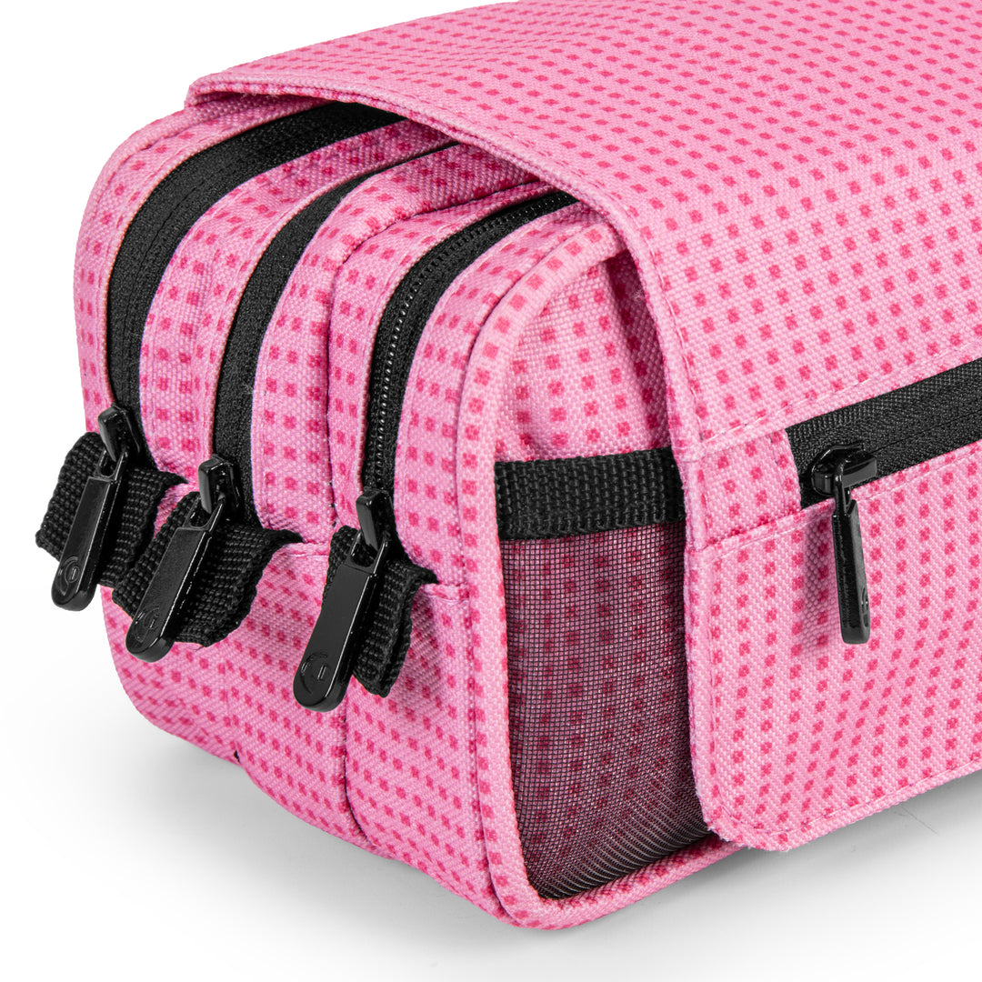 Grafoplás Kūru - Estuche Portatodo Triple con Solapa para Material Escolar. Rosa