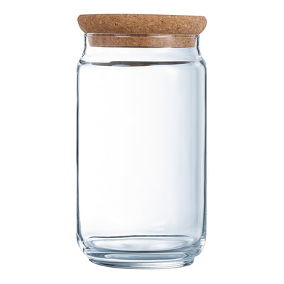 Luminarc Pure Jar - Bote Hermético Redondo de 2L en Vidrio con Tapa de Corcho