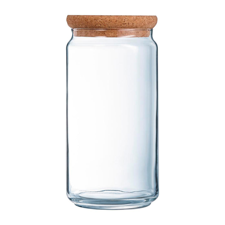 Luminarc Pure Jar - Bote Hermético Redondo de 1.5L en Vidrio con Tapa de Corcho