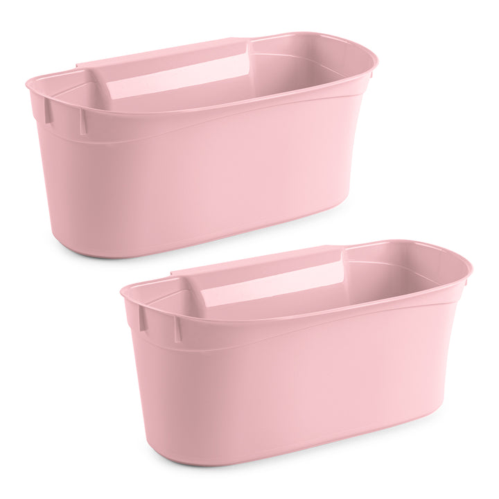 Plastic Forte - Lote de 2 Cestas Recogedoras para Cocina Multiusos Colgantes. Rosa