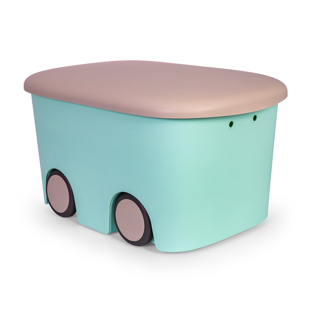 Plastiken Multibox Kids - Caja de Ordenación Multiusos Infantil 45L con Ruedas. Menta