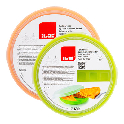 IBILI - Lote de 2 Recipientes Redondos Porta Alimentos, Tortillas y Tartas de 21.5 y 26 cm