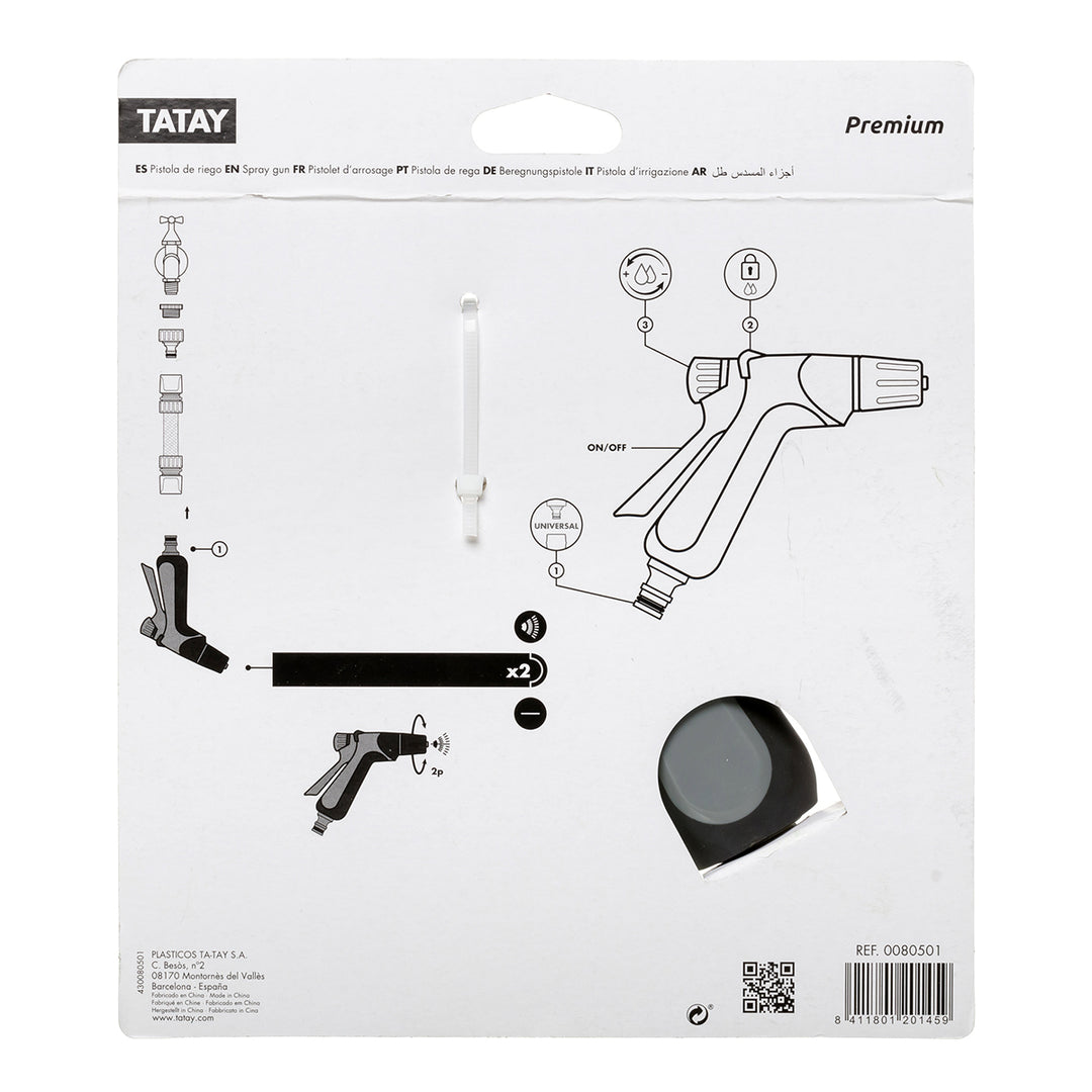 TATAY Premium - Pistola Universal 2 Posiciones para Mangueras de 1/2" y 5/8" Anti UV