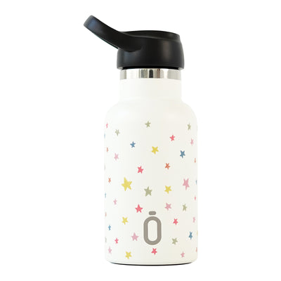 Runbott Confeti - Botella Térmica Infantil 0.35L con Interior Cerámico. Estrellas Nata
