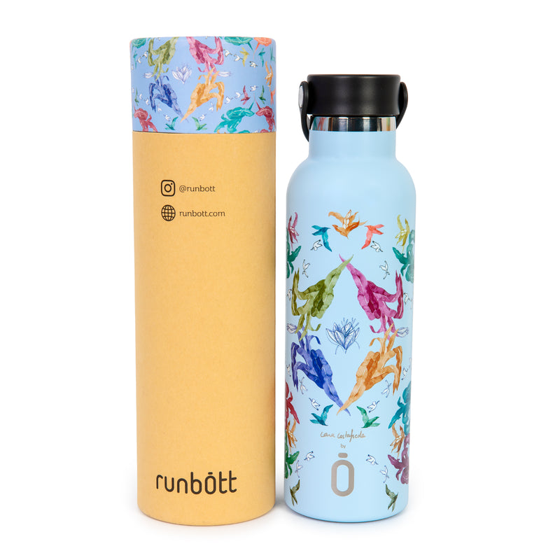 Runbott Lara Costafreda - Botella Térmica Reutilizable de 0.6L con Interior Cerámico. Bellflower