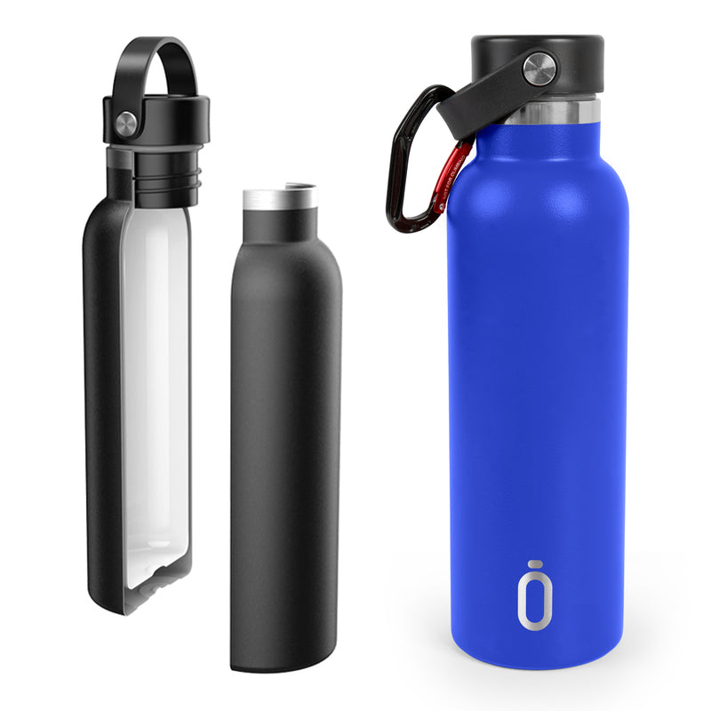 Runbott Sport - Botella Térmica Reutilizable de 0.6L con Interior Cerámico. Azul Reflex