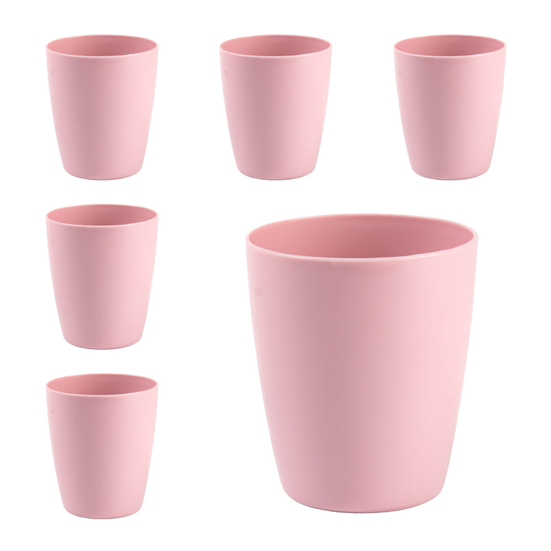 Plastic Forte Classic  - Set de 6 Vasos de Agua de 400 ml Reutilizables. Ideal Fiestas. Rosa
