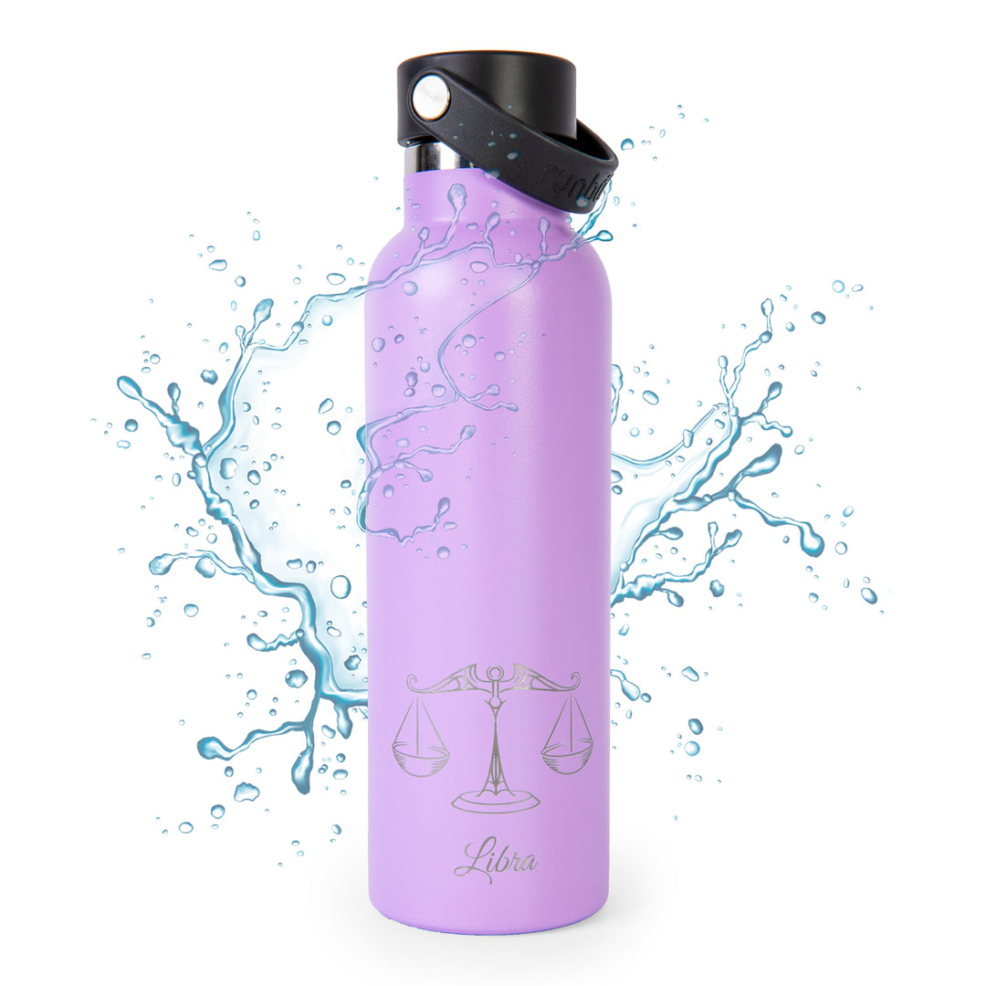 Runbott Zodiac - Botella Térmica Sport de 0.6L con Interior Cerámico. Libra Lila