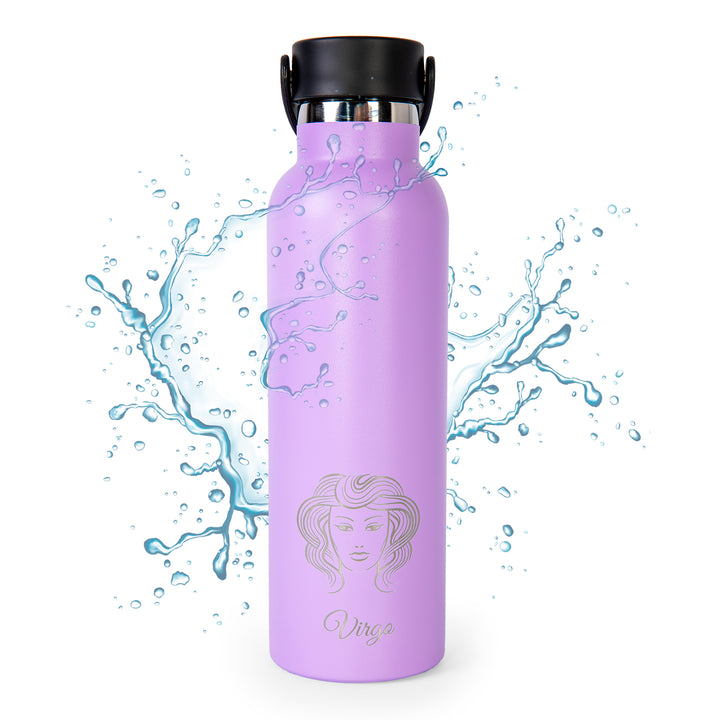 Runbott Zodiac - Botella Térmica Sport de 0.6L con Interior Cerámico. Virgo Lila