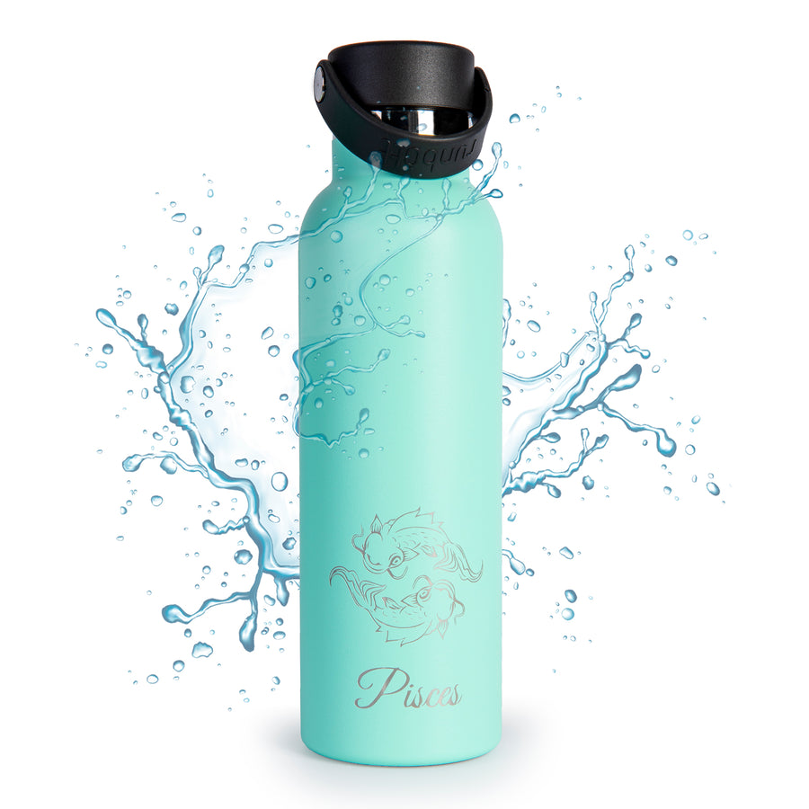 Runbott Zodiac - Botella Térmica Sport de 0.6L con Interior Cerámico. Piscis Menta