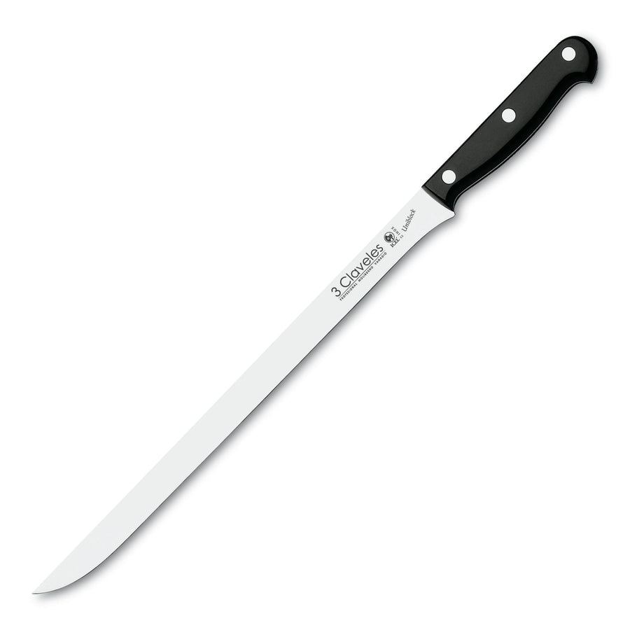 3 Claveles Uniblock - Cuchillo Jamonero Profesional 30 cm Acero Inoxidable