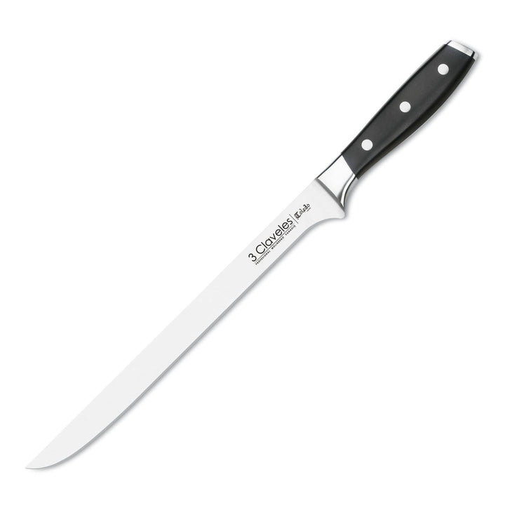 3 Claveles Toledo - Cuchillo Jamonero Profesional 25 cm Acero Inoxidable