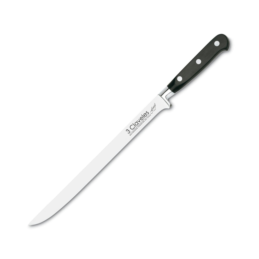 3 Claveles Forgé - Cuchillo Jamonero Profesional 25 cm Acero Inoxidable
