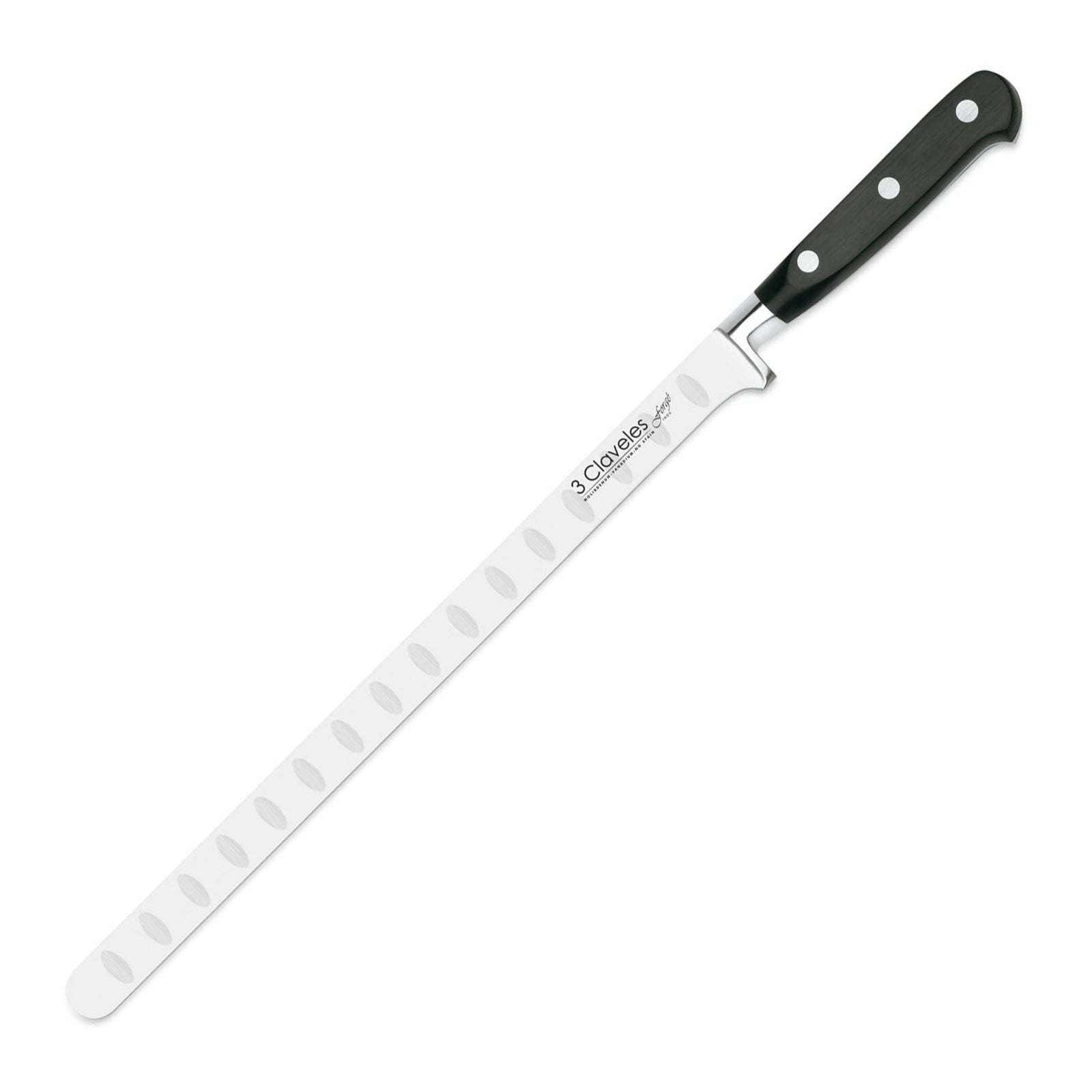 3 Claveles Forgé - Cuchillo Salmón y Jamon Profesional 30 cm Acero Inoxidable