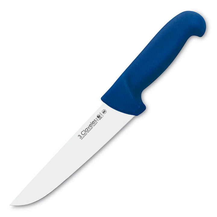 3 Claveles Proflex - Cuchillo Profesional para Carne-Pescado 20 cm Microban. Azul