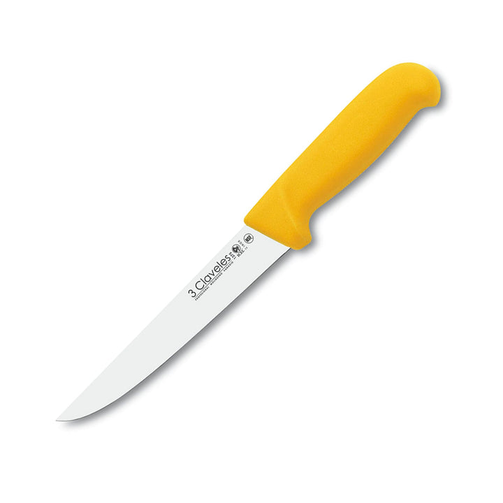 3 Claveles Proflex - Cuchillo Profesional Deshuesador Ancho 18 cm Microban. Amarillo