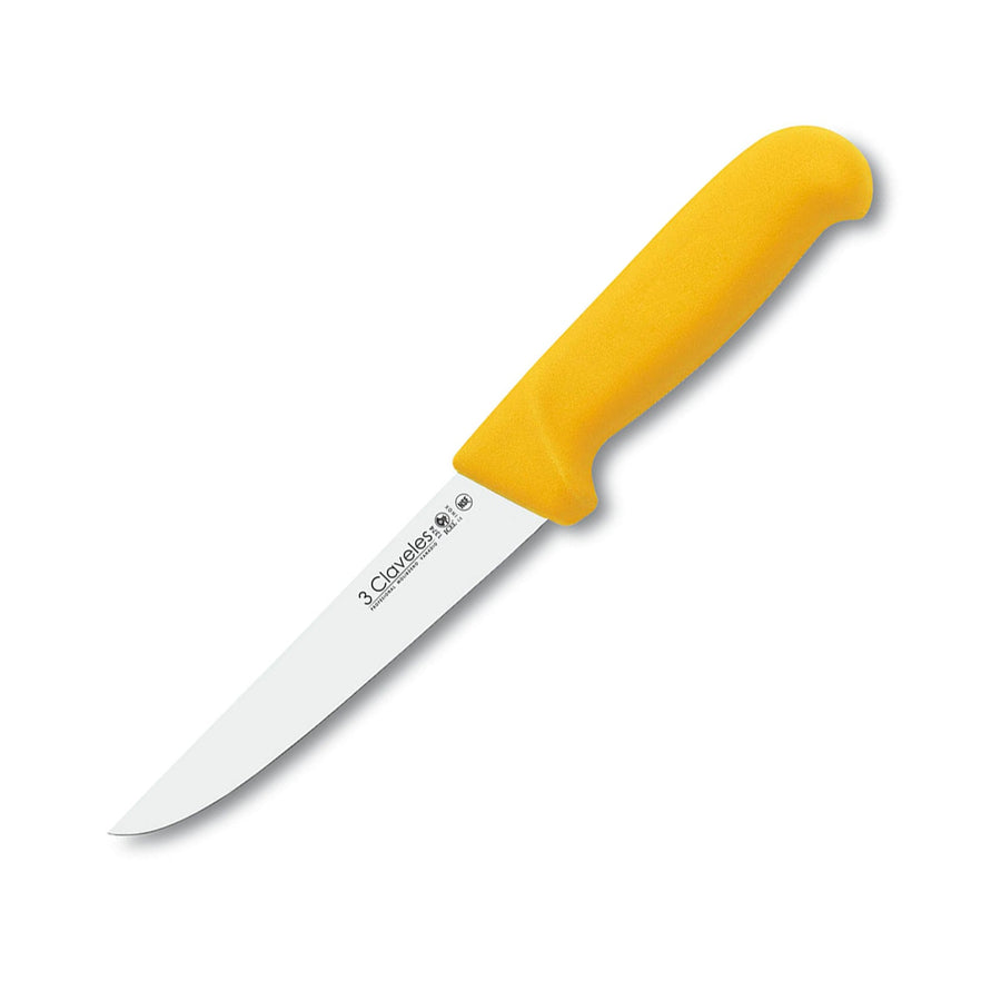 3 Claveles Proflex - Cuchillo Profesional Deshuesador Ancho 15 cm Microban. Amarillo