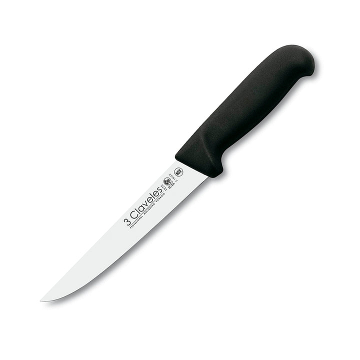 3 Claveles Proflex - Cuchillo Profesional Deshuesador Ancho 18 cm Microban. Negro