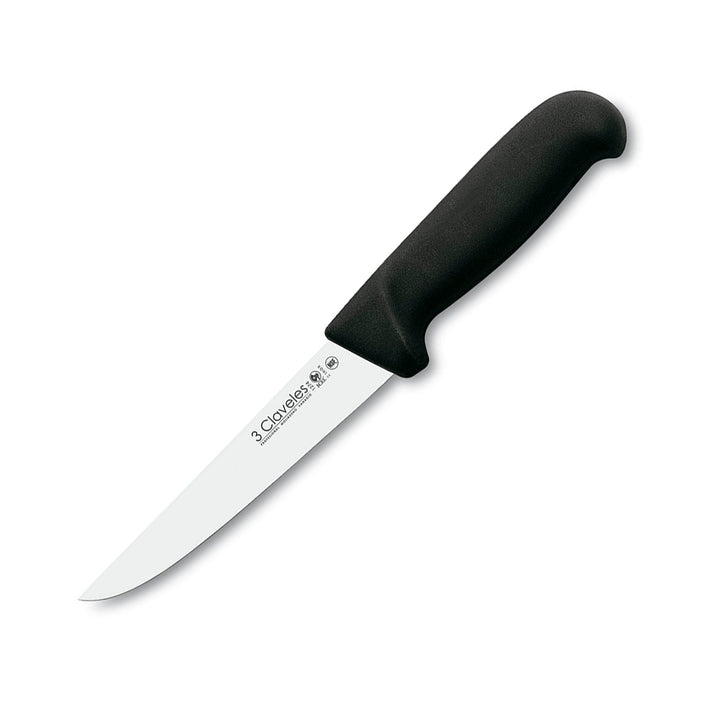 3 Claveles Proflex - Cuchillo Profesional Deshuesador Ancho 15 cm Microban. Negro