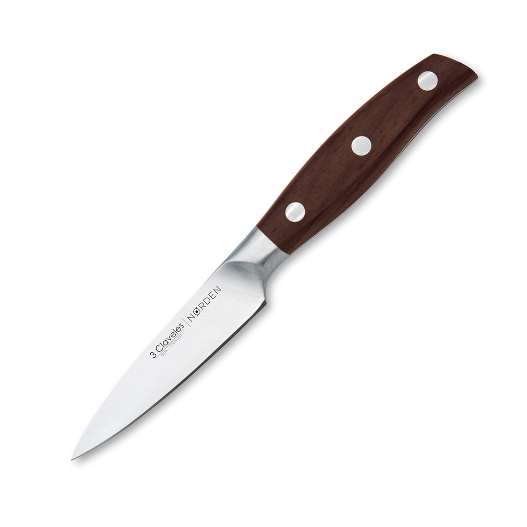 3 Claveles Norden - Cuchillo Verduras Profesional 9 cm Acero Forjado y Mango de Roble