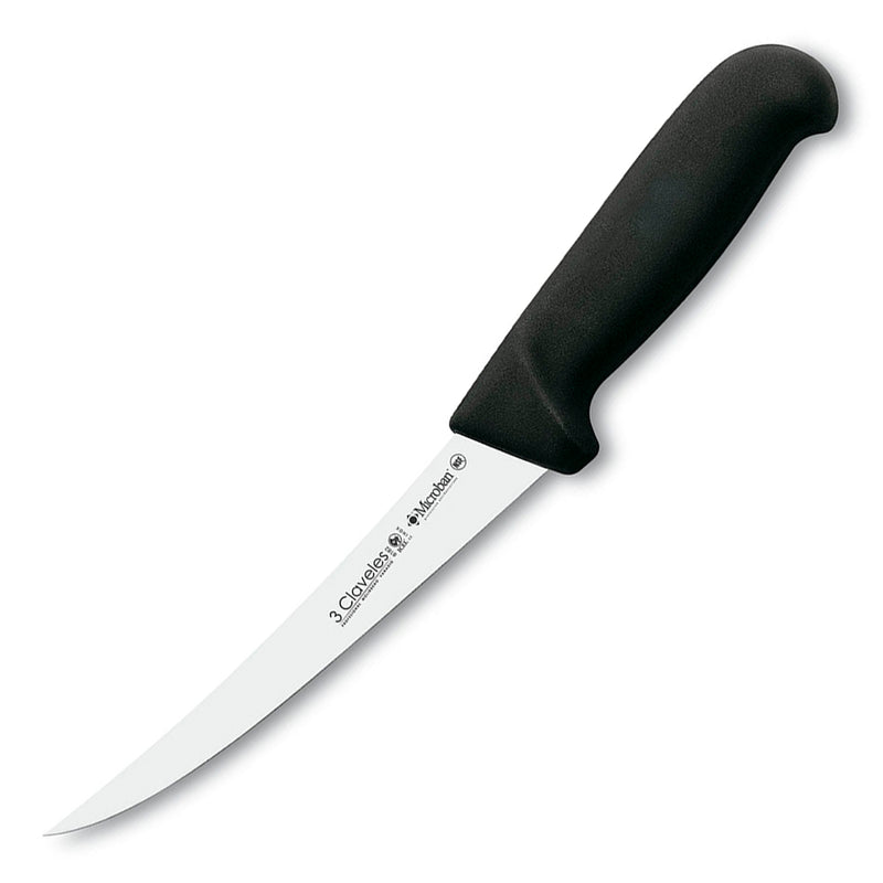 3 Claveles 8182 - Cuchillo para Deshuesar Curvo de Hoja Delgada Proflex-Microban 15 cm