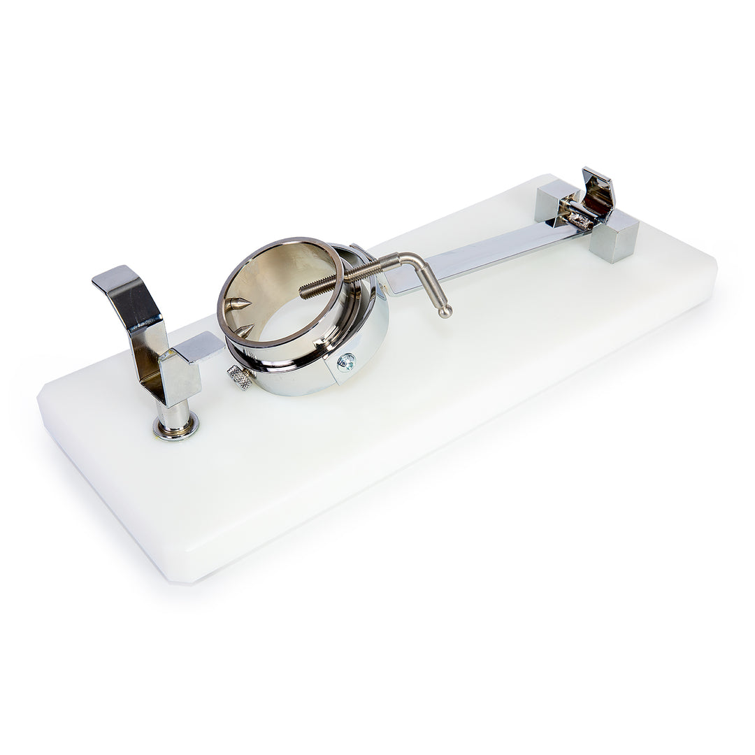 BELLO Mont Blanc - Soporte Jamonero Plegable en Fibra y Acero con Cabezal Giratorio. Blanco