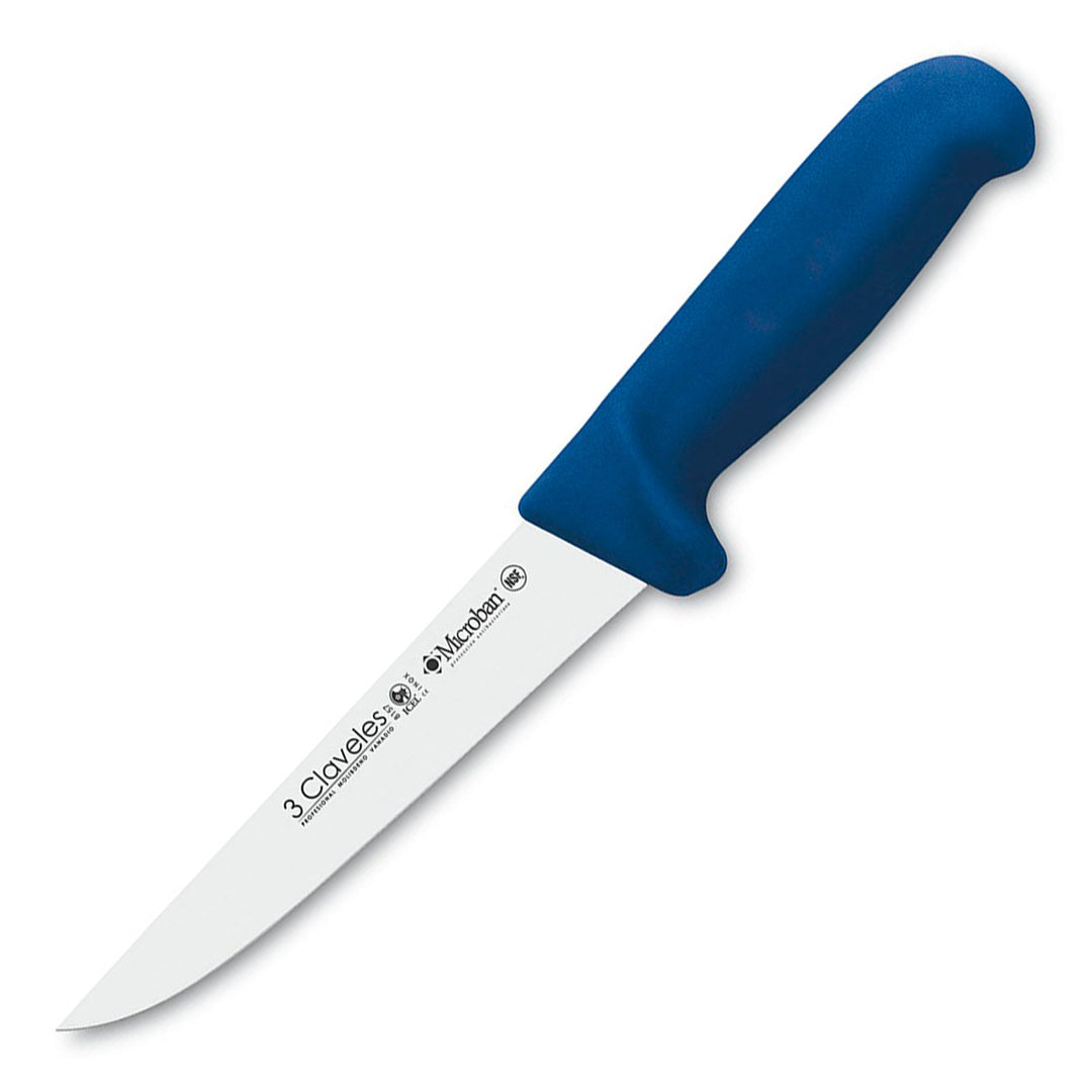 3 Claveles Proflex - Cuchillo Profesional Deshuesador Ancho 15 cm Microban. Azul