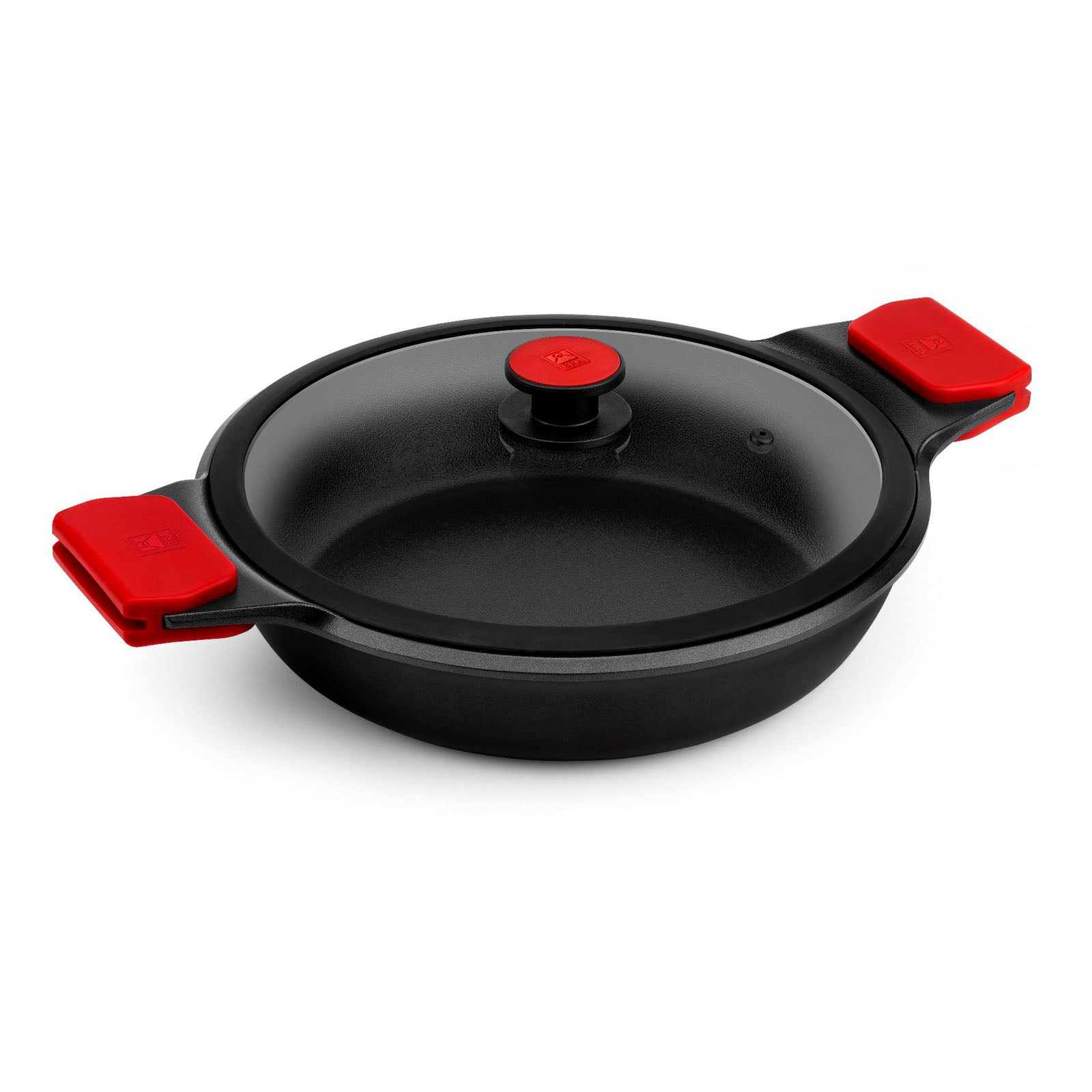 BRA Infinity - Cacerola Baja 28 cm con Tapa y Asas. Apto Inducción y Horno
