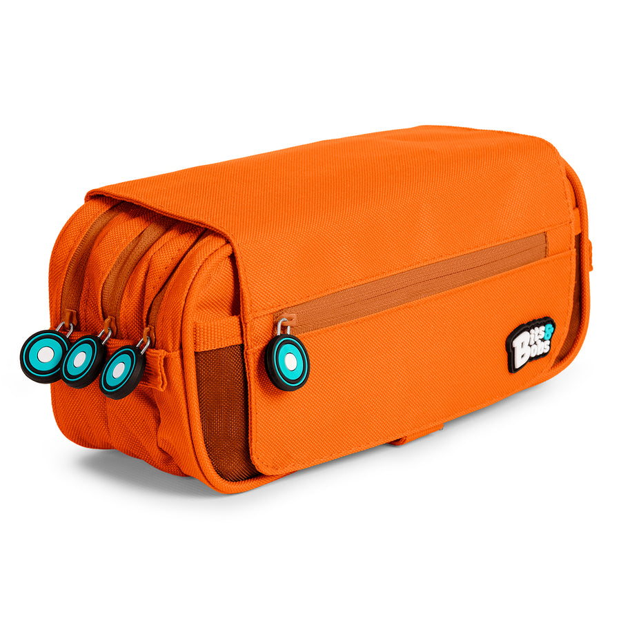 Grafoplás - Estuche Portatodo Triple con Solapa para Material Escolar. Naranja