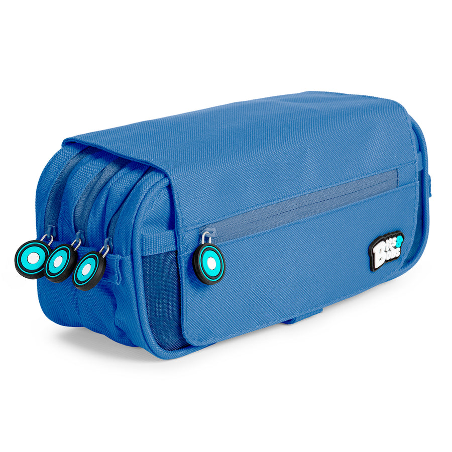 Grafoplás - Estuche Portatodo Triple con Solapa para Material Escolar. Azul