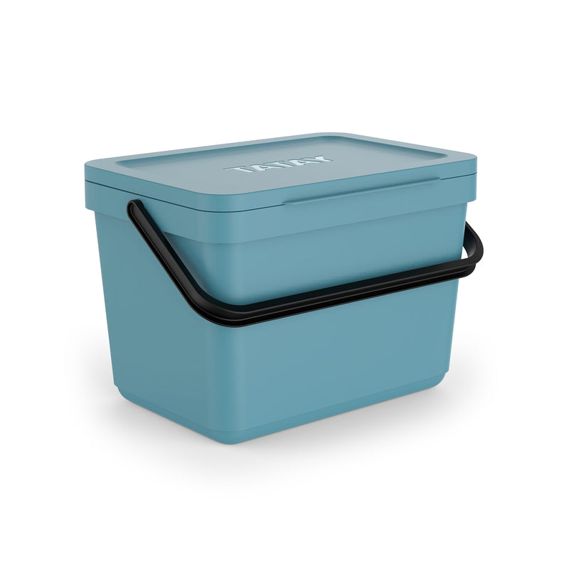 TATAY Smart Ecohome - Cubo Orgánico 6L en Plástico 100% Reciclado, Azul Mist