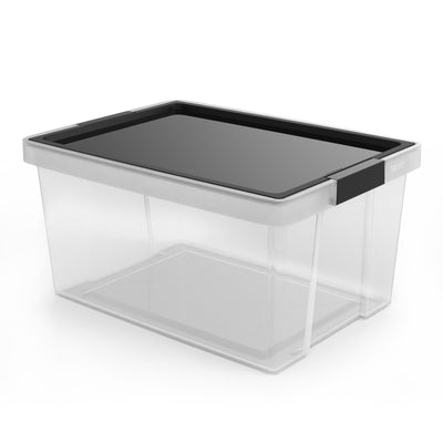 TATAY - Caja de Ordenación Multiusos 35L 100% Reciclable con Tapa Abatible. Negro