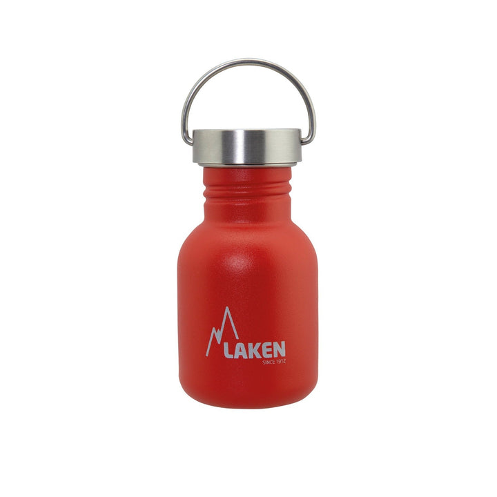 LAKEN Basic Steel Vintage - Botella de Agua 0.35L en Acero Inoxidable con Asa. Rojo