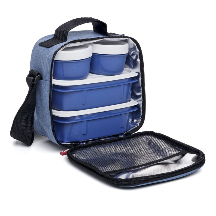 TATAY Urban Food Casual - Bolsa Térmica Porta Alimentos 3L con Recipientes, Denim Blue