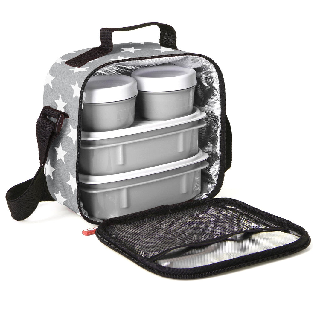 TATAY Urban Food Casual - Bolsa Térmica Porta Alimentos 3L con Recipientes, Stars Grey