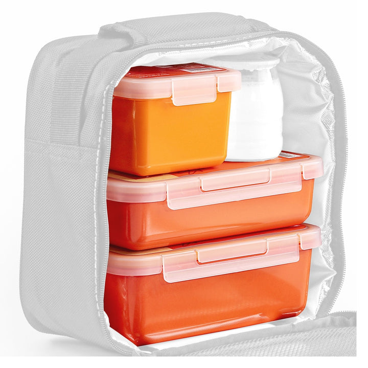 VALIRA Nomad Petit - Set de 2 Recipientes Cuadrados 0.4L en Plástico Cerámico PBT. Naranja