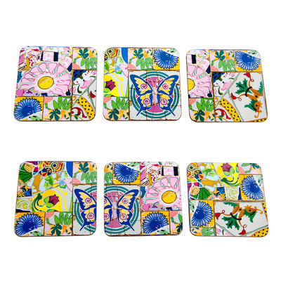 JAVIER Mosaico - Conjunto de 4 Manteles Individuales y 6 Posavasos a Juego