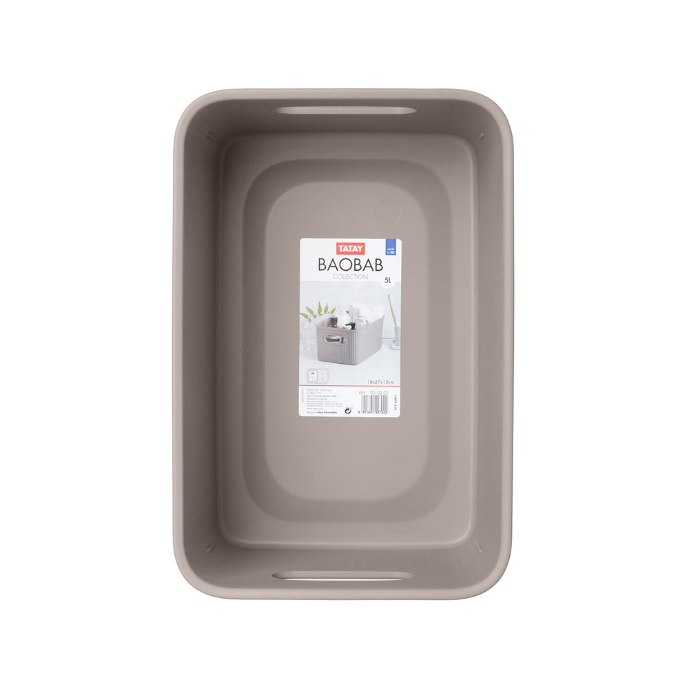 TATAY Baobab - Lote de 4 Cajas Organizadoras 5L Plástico PP05. Taupe