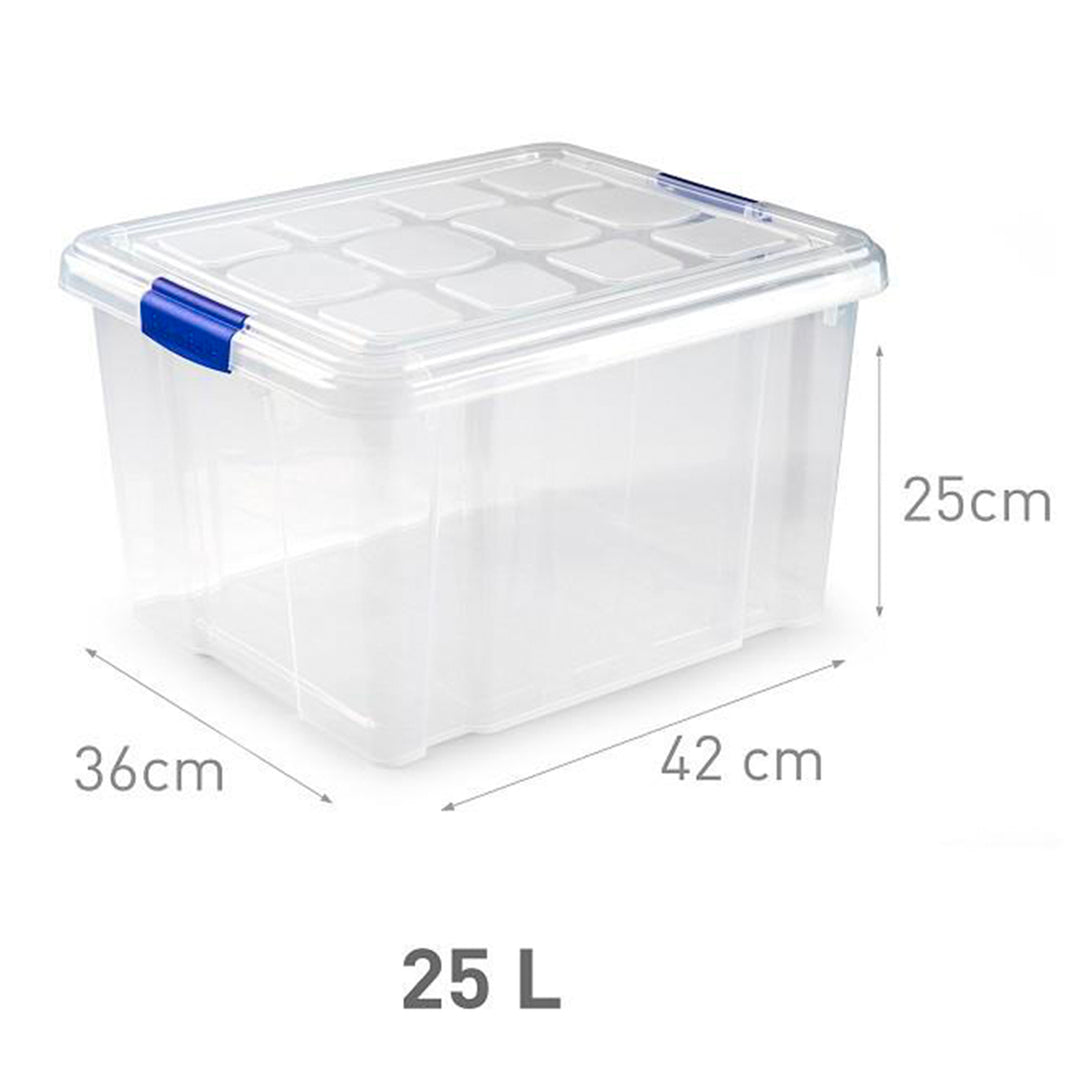 Plastic Forte Serie Blue - Set de 2 Cajas de Ordenación Multiusos de 25L. Azul