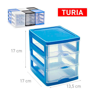 Plastic Forte - Cajonera Pequeña Turia en Plástico con Cajón Trasparente