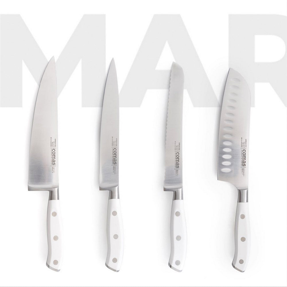 COMAS Marble - Cuchillo Cocinero Profesional 20 cm en Acero Alemán. Blanco