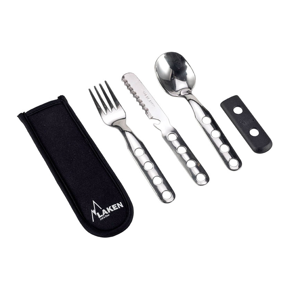 Set de Cubiertos Laken 1410FN en Acero Inoxidable 18/8 con Funda de Neopreno