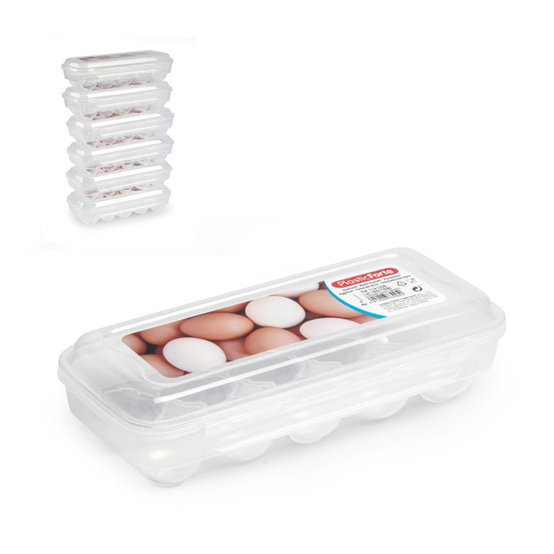 Plastic Forte - Doble Huevera Chick para Despensa y Nevera para 20 Huevos. Trasparente