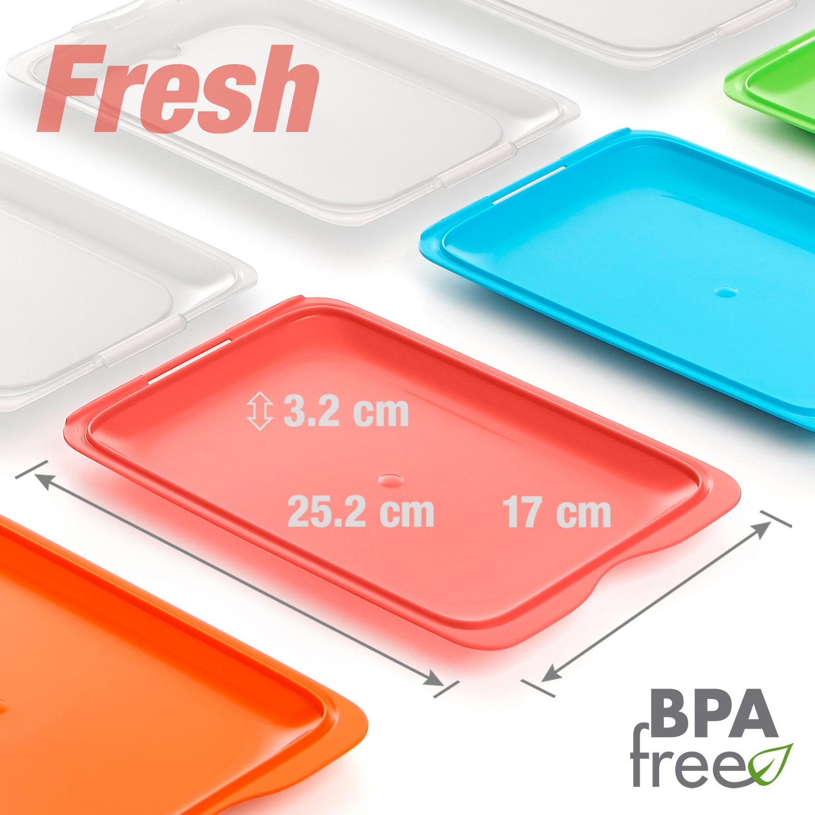 TATAY Fresh - Recipiente Porta Embutidos y Alimentos Apilable. Color Coral
