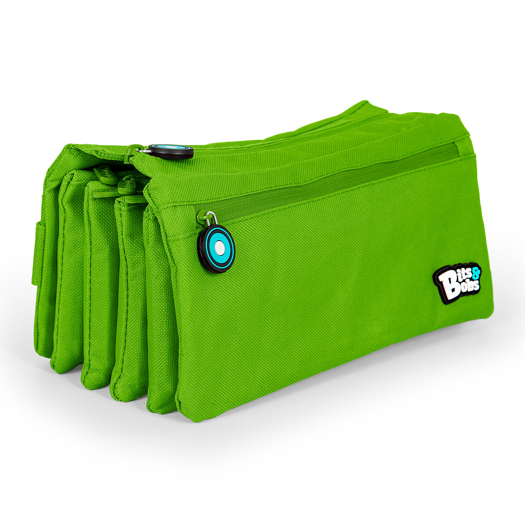 ColePack 2022 - Estuche Escolar Cuádruple de 4 Cremalleras y Material Incluido. Verde