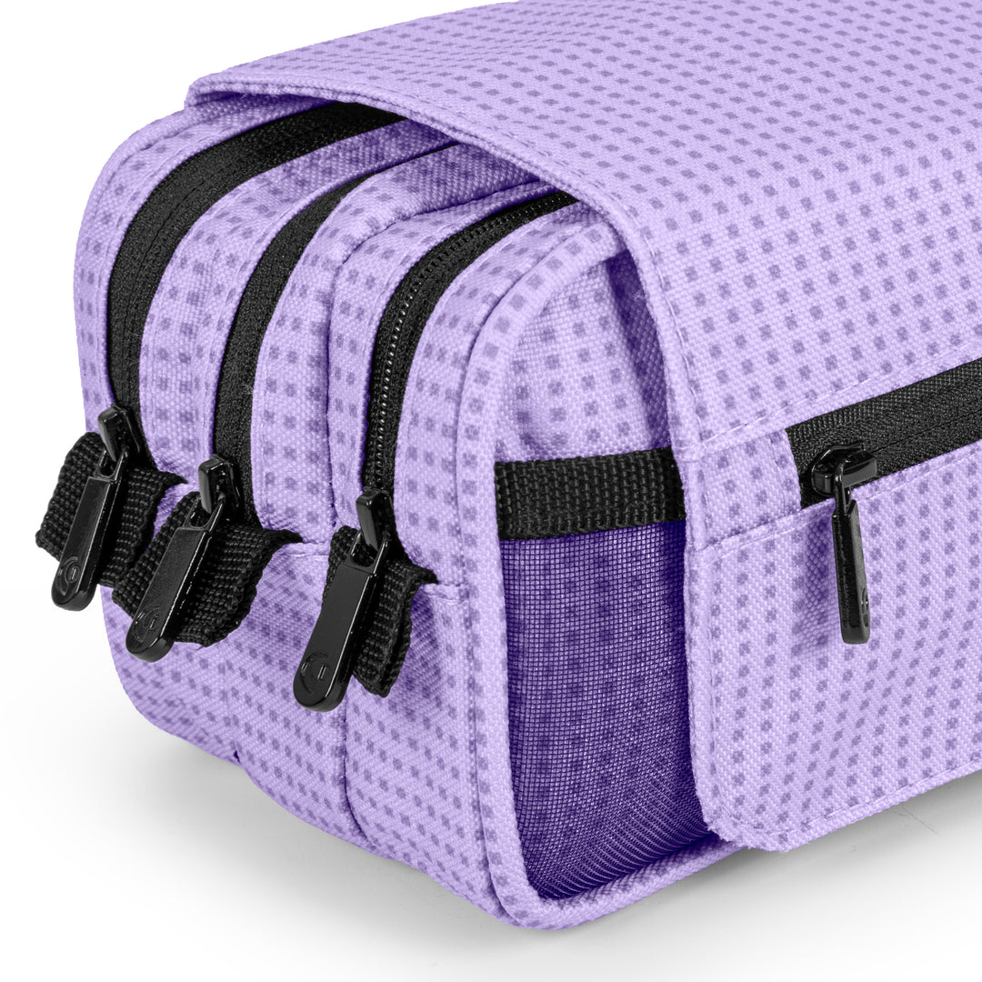 ColePack Kūru 2022 - Estuche Triple de 3 Cremalleras con Material Escolar Incluido. Lavanda